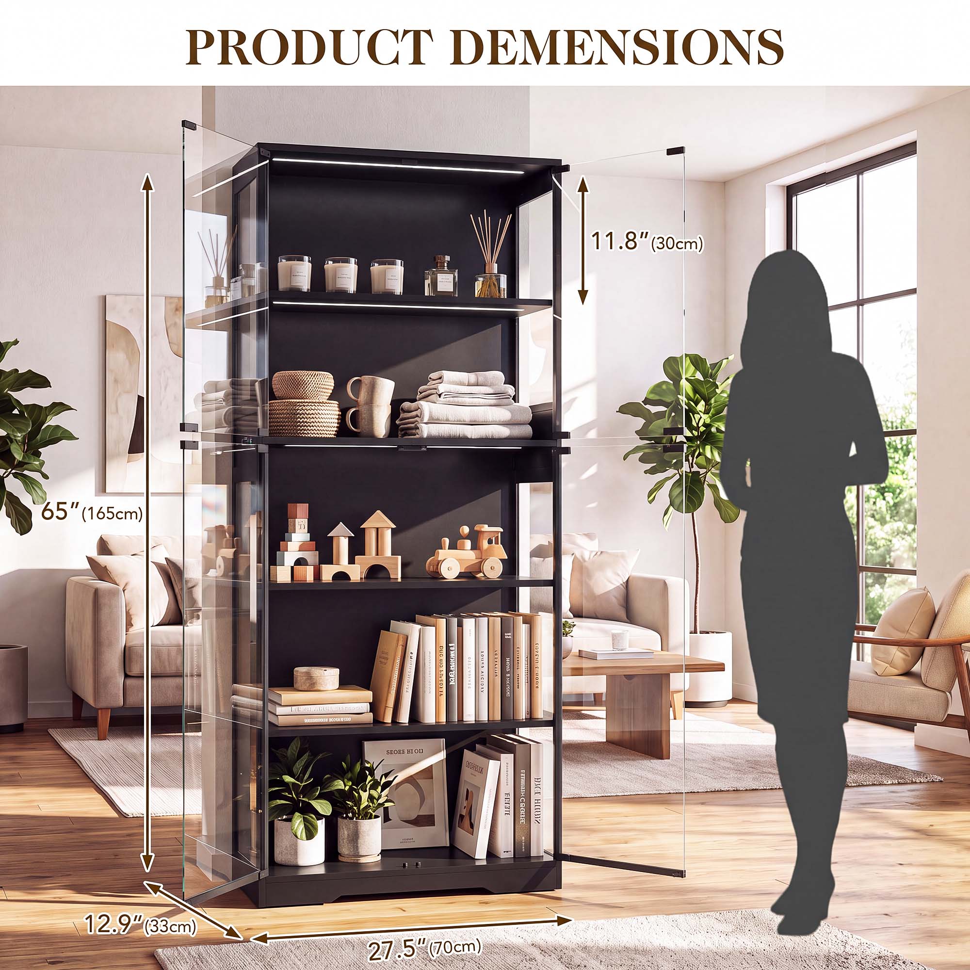TCGBKAF 5‑Tier Display Cabinet - Collectible & Vintage Dolls For Wedding 评论和价格
