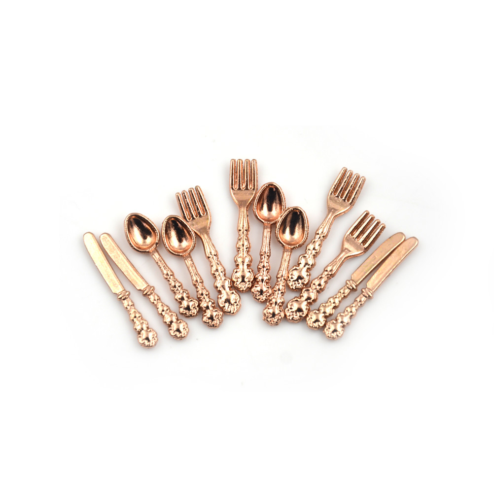 12Pcs 1:12 Mini Vintage Dollho - Vintage Collectible Spoons 评论和价格