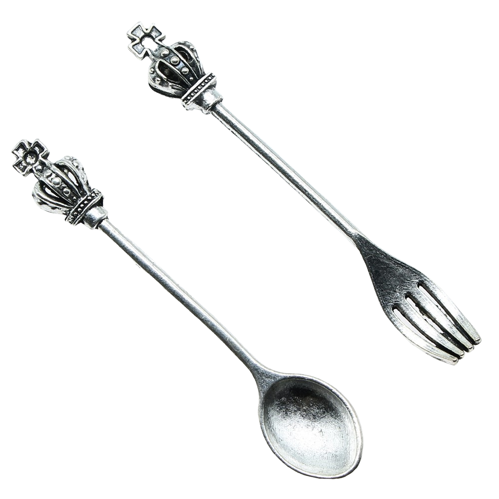 10pcs Antique Silver Color Cro - Vintage Collectible Spoons 评论和价格
