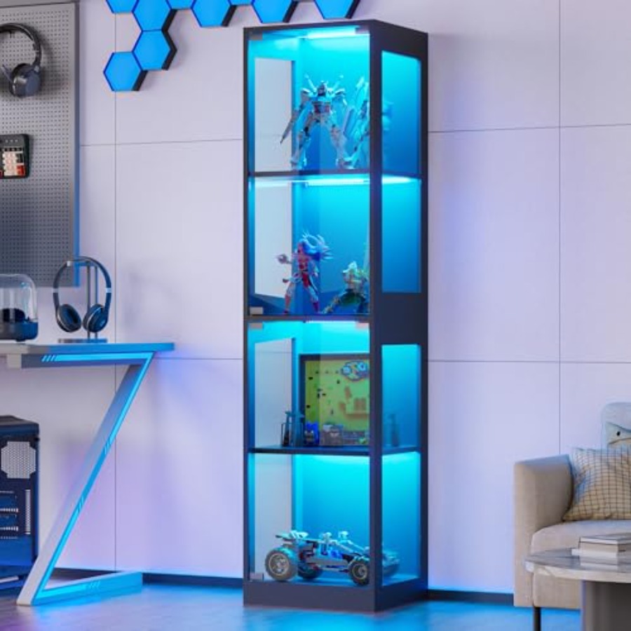 Glass display cabinet with LED - Collectible & Vintage Dolls For Wedding 评论和价格