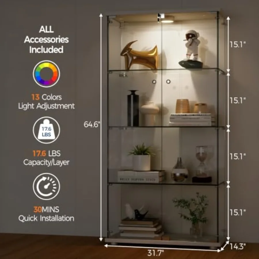 Tempered Glass Display Cabinet - Collectible & Vintage Dolls For Wedding 评论和价格
